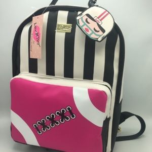 New!!! Betsy Johnson Stripped Back Pack
